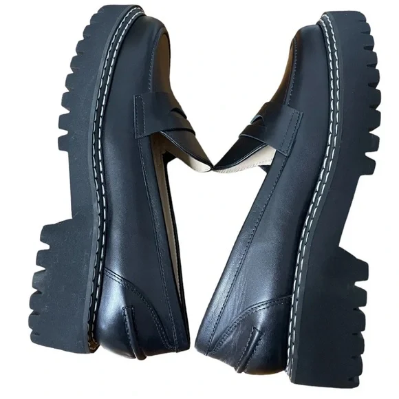 Chic Jon Josef Black Leather Loafers size 38 - Picture 3 of 13